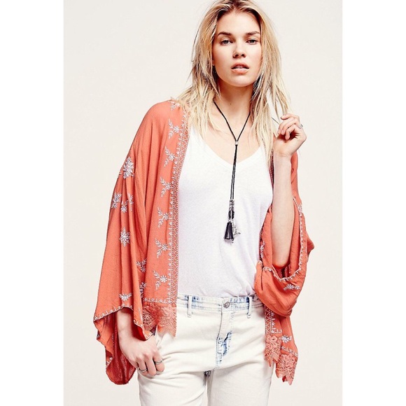Free People Jackets & Blazers - Free People Embroidered Kimono Jacket